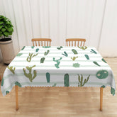 Lofaris Fresh Boho Tablecloth with Green Desert Cactus for Southwest and Succulent Themed Kitchen Decor